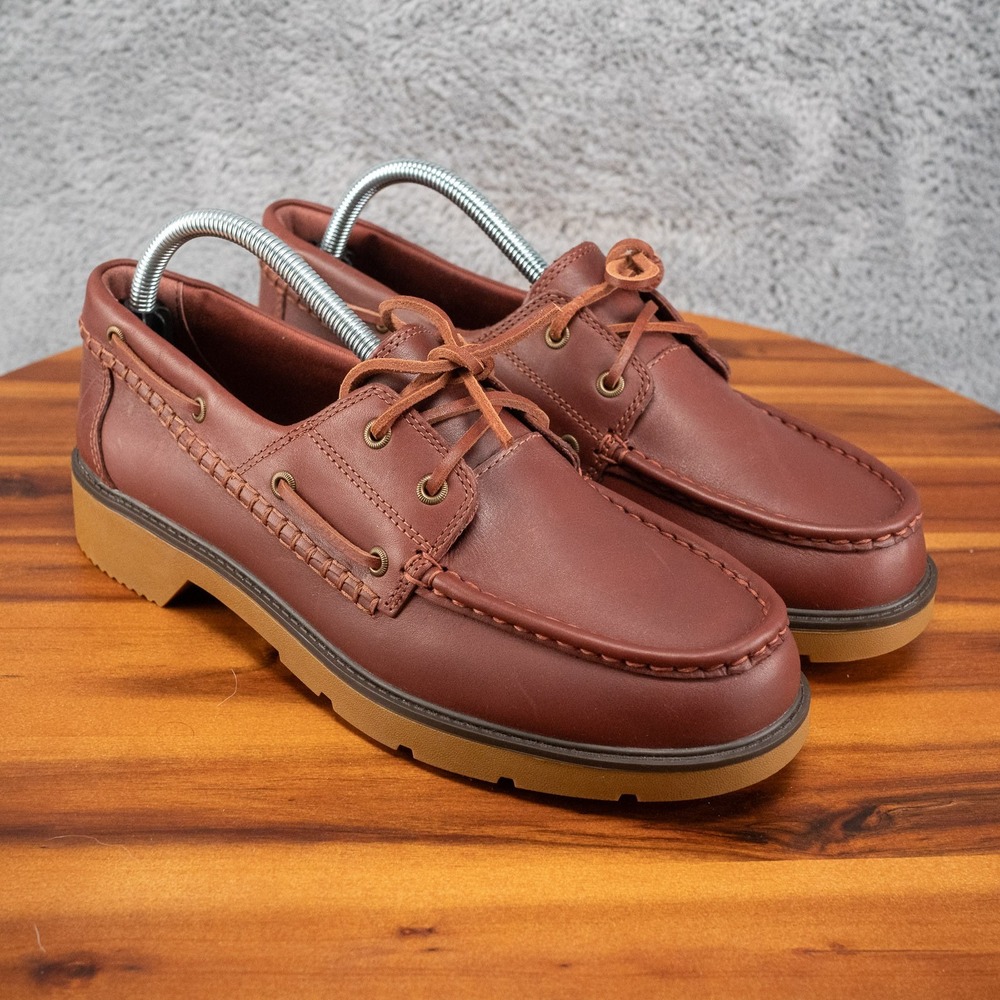 Sperry Wells Womens 10 Brown Leather Lug Sole Boat Shoes Loafers Preppy